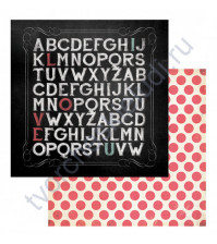 Бумага для скрапбукинга двусторонняя коллекция Chalk Studio 2, 30.5х30.5 см, 190 гр/м, лист Alphabet Love