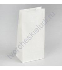 Пакет из крафт-бумаги, плотность 65 гр/м2, размер 12х8х25 см, цвет белый