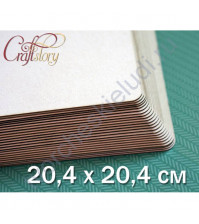 Лист пивного картона с закругленными углами, 20.4х20.4 см, толщ. 1.5 мм