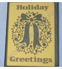 Трафарет металлический для тиснения Holiday Greeting, 8.8х12.7 см