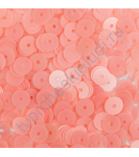 Пайетки плоские круглые с матовым эффектом 6 мм, 10 гр, цвет антично-розовый