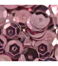 Пайетки круглые с эффектом металлик 6 мм, 10 гр, цвет светлый розово-сиреневый